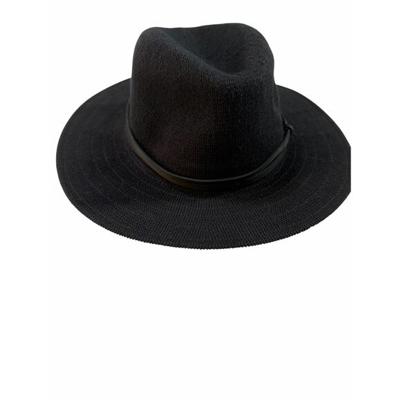 Anthropologie Black Packable Hat Woven Rancher Braided Trim Boho Western Witchy - Picture 2 of 6